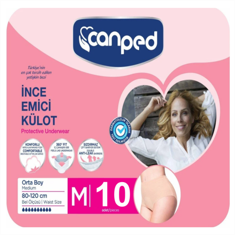 Canped İnce Emici Külot Orta (M) 10 lu