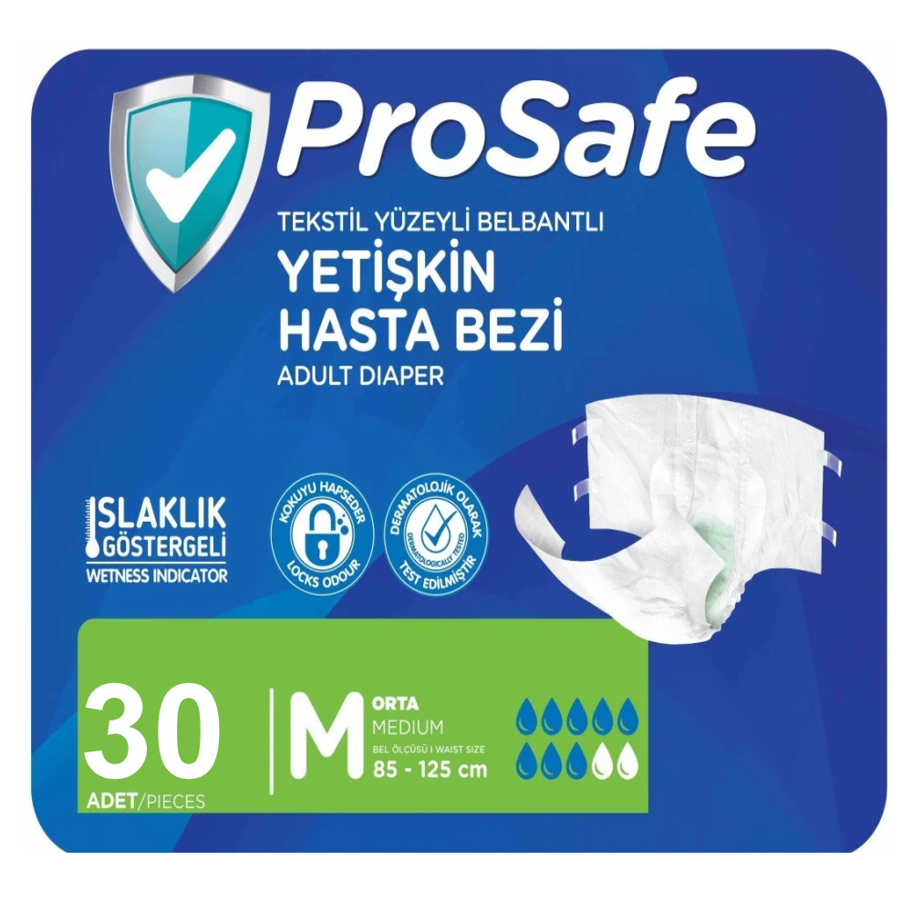 Prosafe Tekstil Belbantlı Hasta Bezi 30'lu Medium