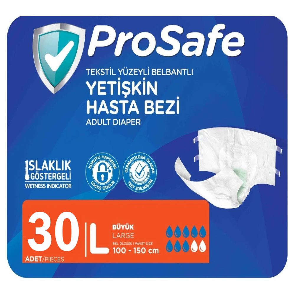 Prosafe Tekstil Belbantlı Hasta Bezi 30'lu Large