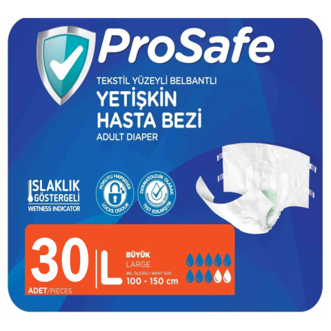 Prosafe Tekstil Belbantlı Hasta Bezi 30'lu Large