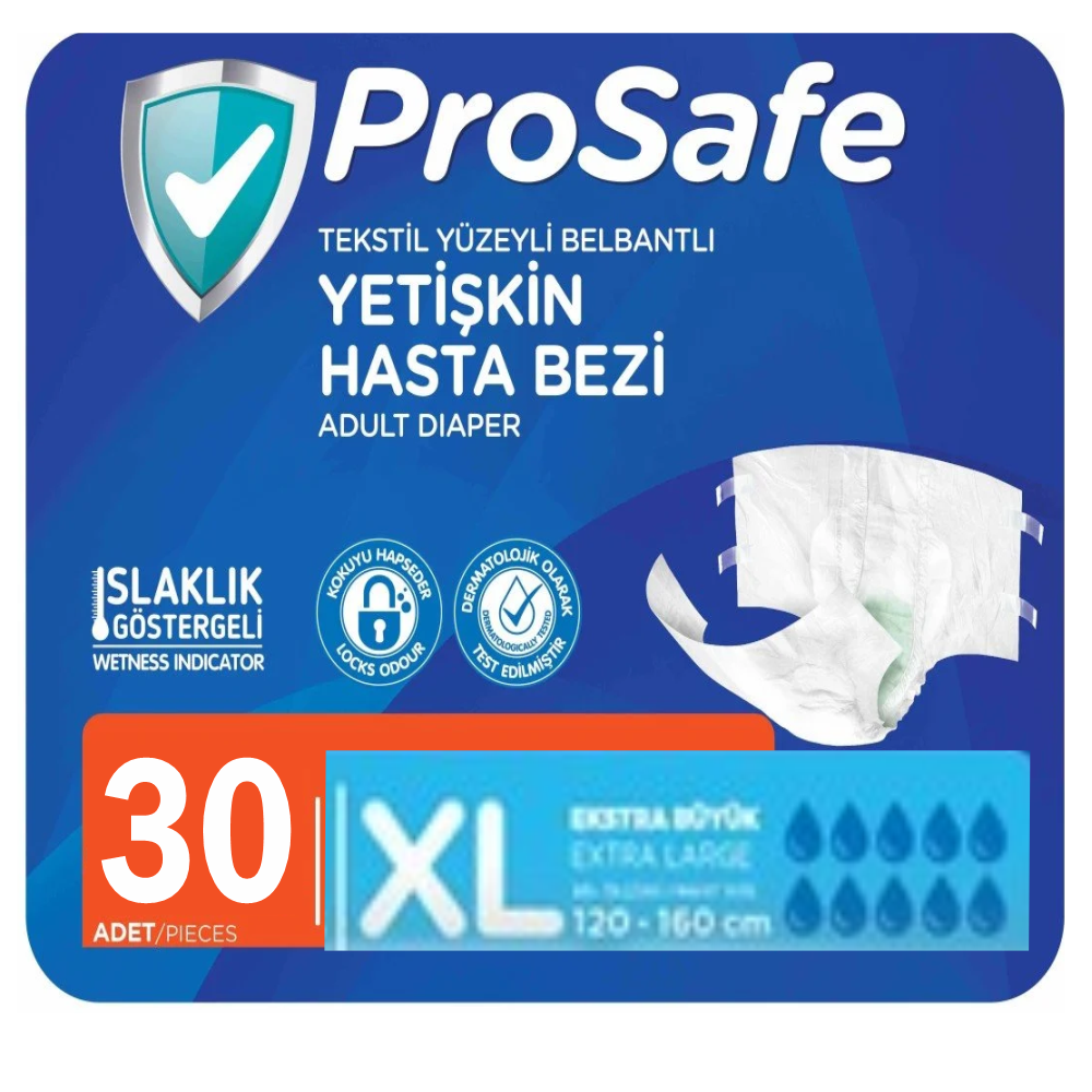 Prosafe Tekstil Belbantlı Hasta Bezi 30'lu XLarge