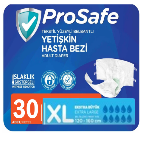 Prosafe Tekstil Belbantlı Hasta Bezi 30'lu XLarge