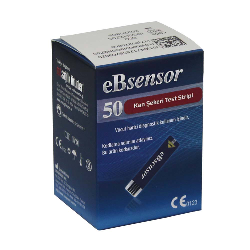 EBSensor Şeker Ölçüm Stribi 50'li